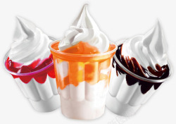 牛奶雪糕球状的冰淇淋高清图片