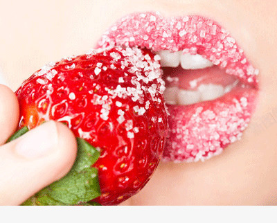 正在吃草莓的嘴png免抠素材_新图网 https://ixintu.com 白糖 红唇 诱惑