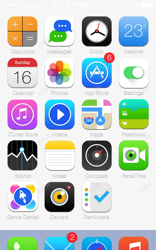 改编ios7风格PSD图标png_新图网 https://ixintu.com IOS7 手机界面 苹果手机 苹果系统