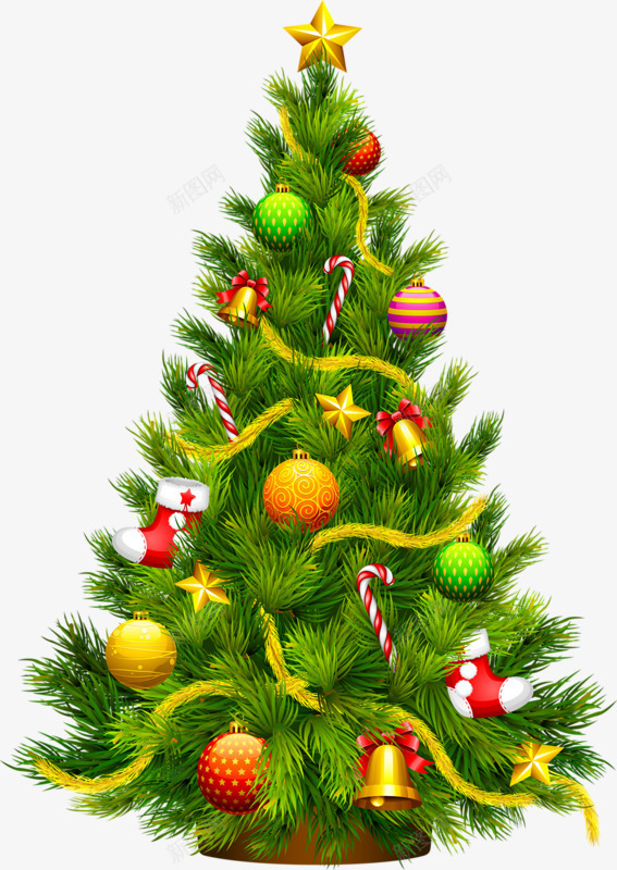 松树圣诞树png免抠素材_新图网 https://ixintu.com 圣诞树 松树 绿松树