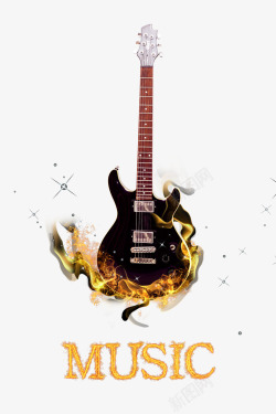 吉他音乐会燃烧电吉他高清图片