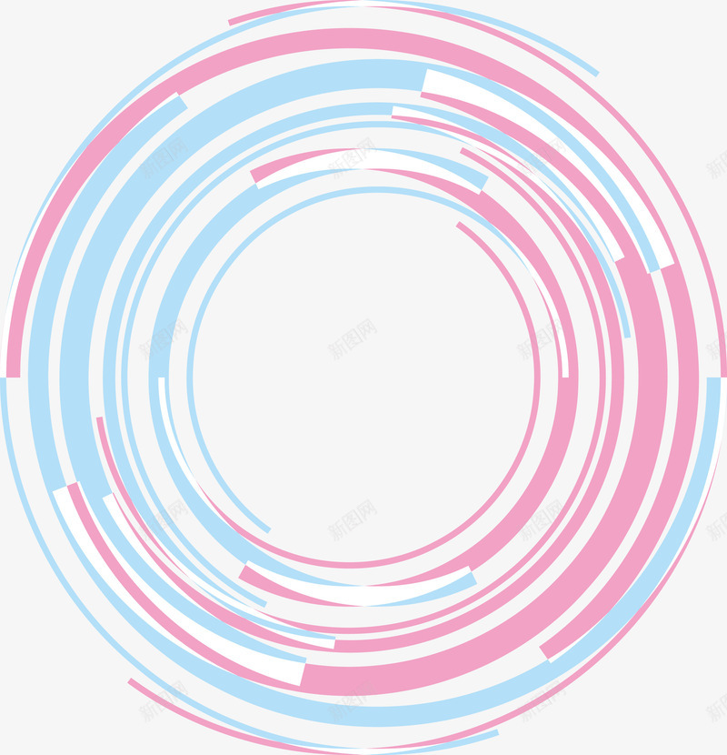 粉色和蓝色旋转圆圈矢量图eps免抠素材_新图网 https://ixintu.com 创意 圆圈设计 旋转圆圈 海边设计 粉色 蓝色 设计装饰 矢量图