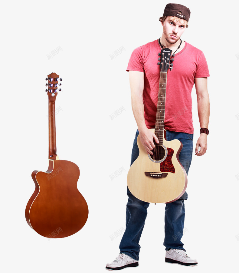 吉他正反面尺寸展示png免抠素材_新图网 https://ixintu.com 乐器 产品实物 人物 吉他 教育 音乐
