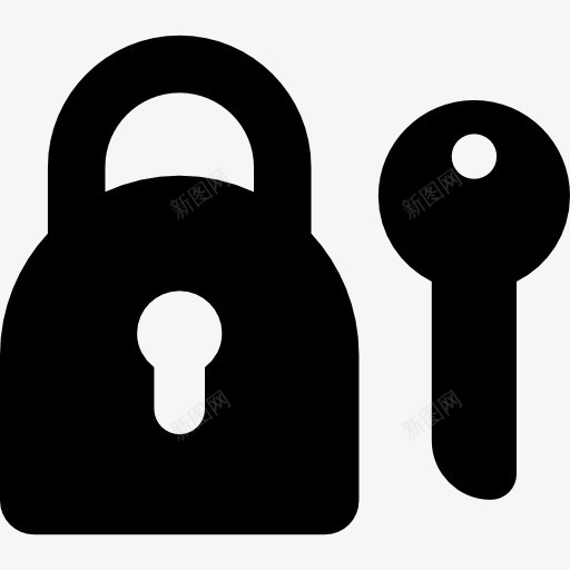 锁和钥匙的IconSilhouette图标png_新图网 https://ixintu.com 关闭 安全系统 密码 钥匙 钥匙锁 锁