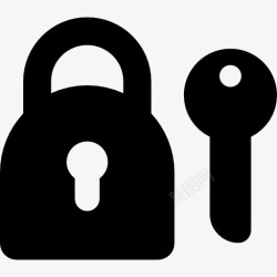 系统锁锁和钥匙的IconSilhouette图标高清图片
