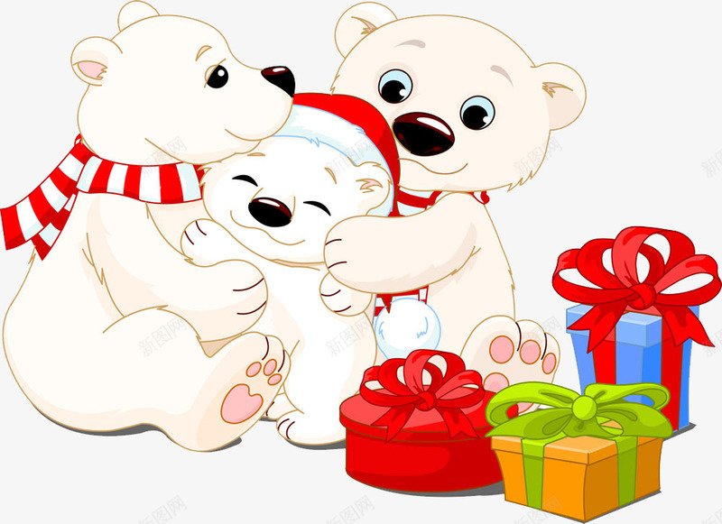 三只小熊png免抠素材_新图网 https://ixintu.com 一家人 卡通熊猫 圣诞 圣诞礼物 圣诞礼盒 圣诞节 小熊 幸福的一家 熊猫