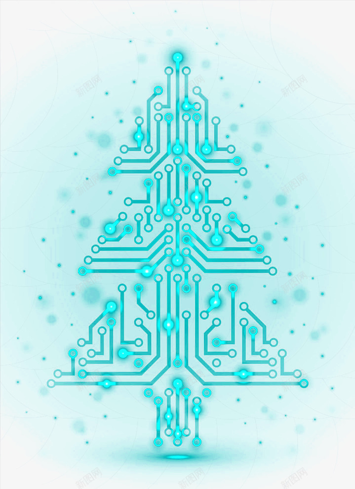 芯片抽象圣诞树png免抠素材_新图网 https://ixintu.com 圣诞树 科技感圣诞树 芯片 芯片抽象圣诞树 青色圣诞树