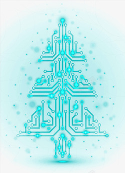 芯片抽象圣诞树素材