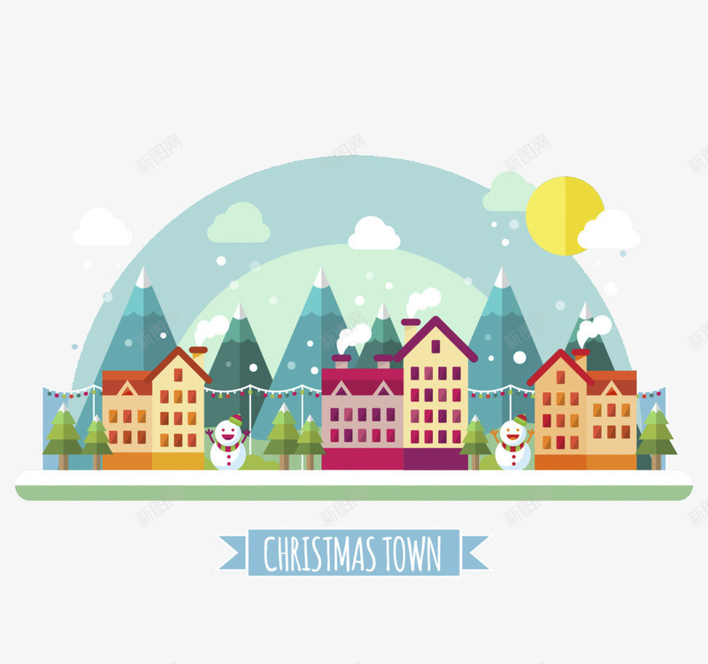 下雪的房子png免抠素材_新图网 https://ixintu.com 卡通 圣诞节 温馨 节日元素
