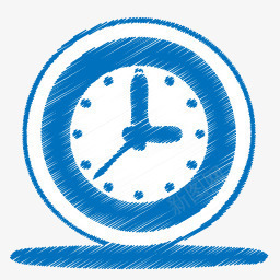 蓝色的时钟时间origami图标图标
