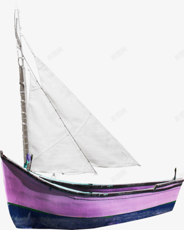 紫色帆船白色扬帆png免抠素材_新图网 https://ixintu.com 帆船 扬帆 白色 紫色 紫色白色
