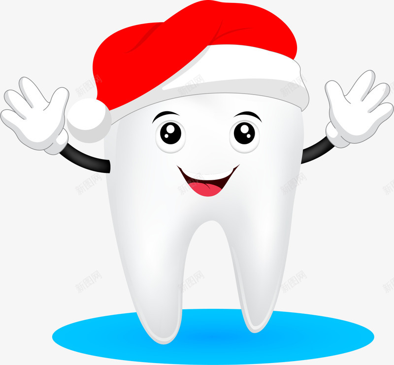 圣诞节卡通可爱牙齿png免抠素材_新图网 https://ixintu.com 医院 圣诞帽 圣诞快乐 圣诞节 牙医 牙科 牙齿 装饰图案
