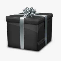 黑白礼物盒子元素素材