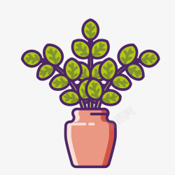 绿色花瓶植物素材