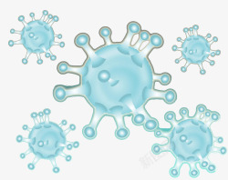 分子病毒高清图天蓝色分子病毒高清图片