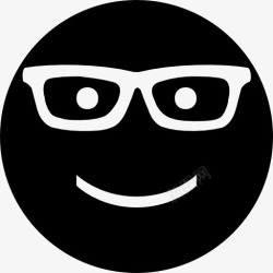 山楂Emoji填补牙齿眼镜黑色的表情图标高清图片
