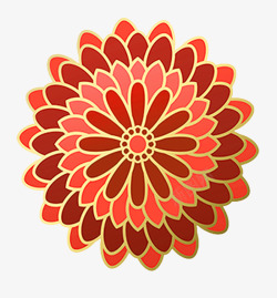 红花朵彩色微立体花纹元素高清图片