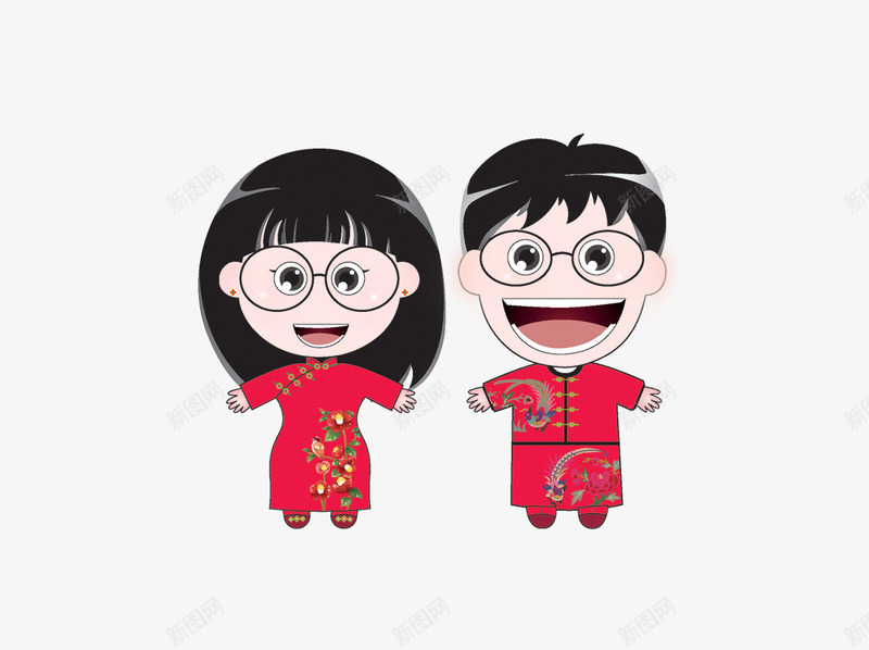 开心的婚礼png免抠素材_新图网 https://ixintu.com 中式 婚礼 开心 结婚