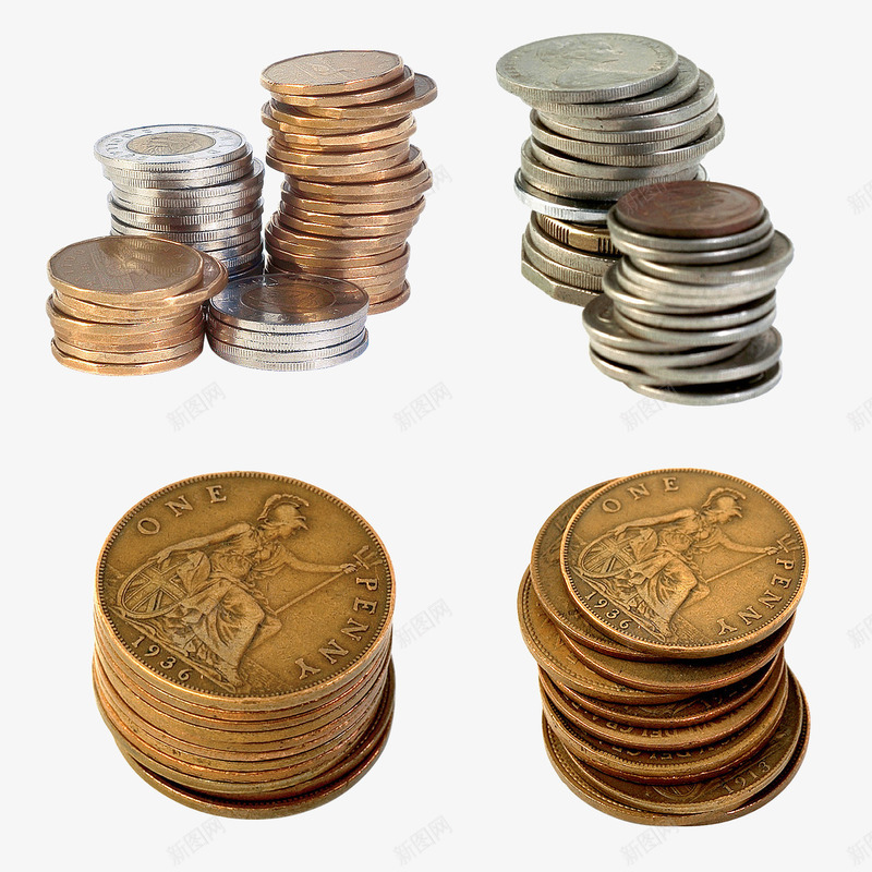 一堆硬币实物图png免抠素材_新图网 https://ixintu.com 交易 硬币 货币 金融 银行