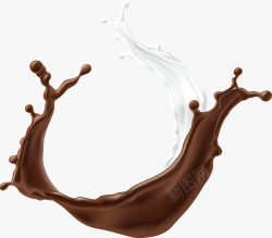 黑白液体凝固飞舞的牛奶巧克力高清图片