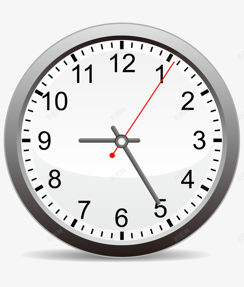 圆形拟真计时钟表时钟png免抠素材_新图网 https://ixintu.com 圆形 拟真 时钟 计时 钟表 银色