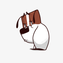 扭头的小狗委屈的卡通小狗图高清图片
