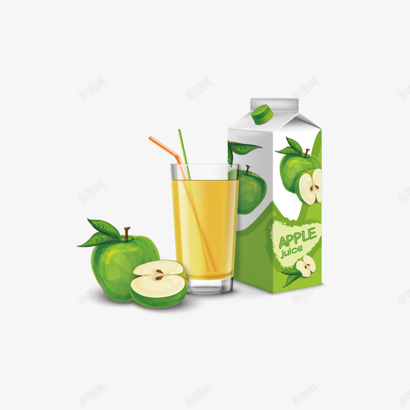苹果汁饮料png免抠素材_新图网 https://ixintu.com 杯子 苹果汁 饮料