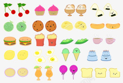 卡通零食冰激凌标志可爱食物合集高清图片