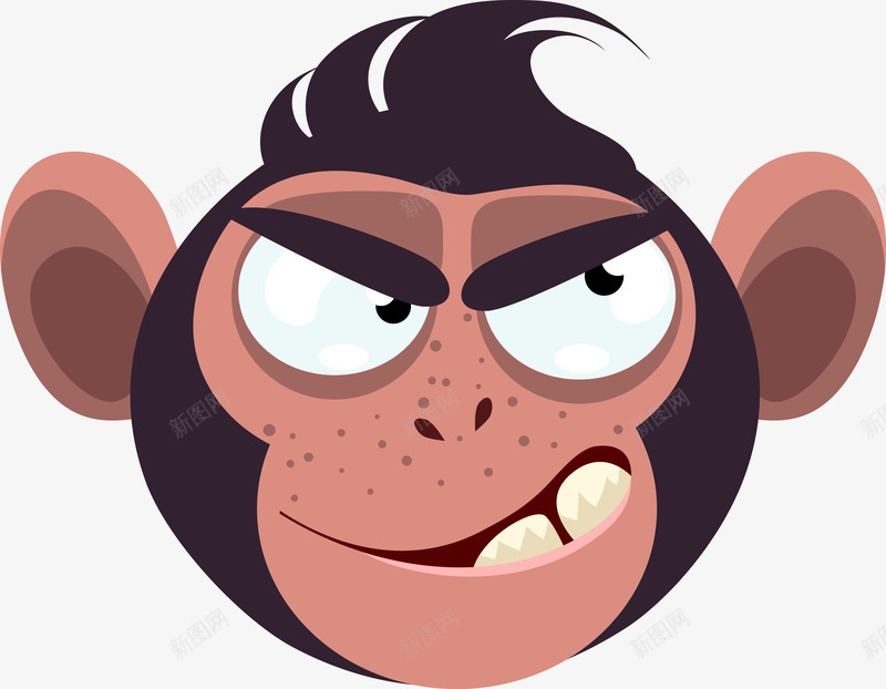 凶狠的猴子表情图png免抠素材_新图网 https://ixintu.com 动物 卡通猴子 可爱猴子 可爱猴子表情 手绘猴子 猴子 猴子表情 矢量动物 矢量猴子 表情