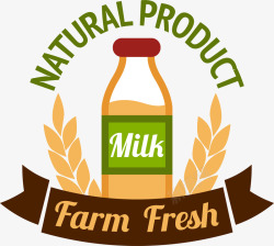 纯天然牛奶标签素材