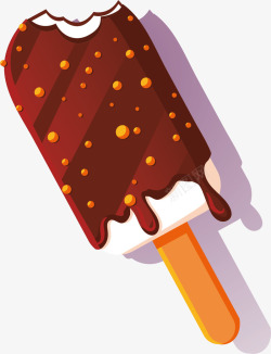 褐色巧克力快要融化的雪糕矢量图高清图片