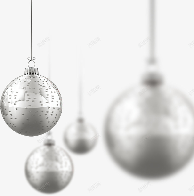 银色圣诞装饰球png免抠素材_新图网 https://ixintu.com 圣诞 装饰球 银色