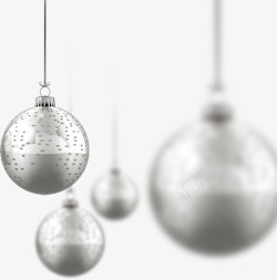 银色圣诞装饰球素材