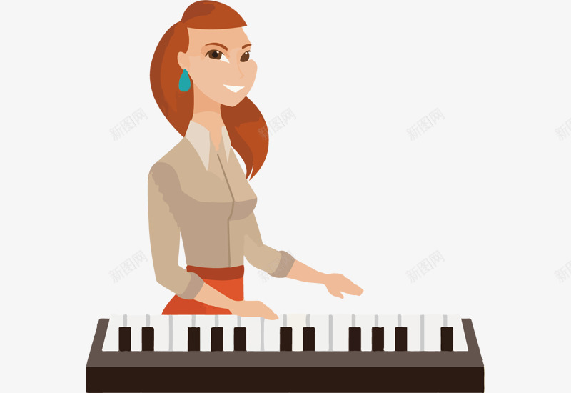 卡通钢琴键盘png免抠素材_新图网 https://ixintu.com 免抠 可爱卡通 简约 钢琴剪影 音乐主题 音乐背景 音符