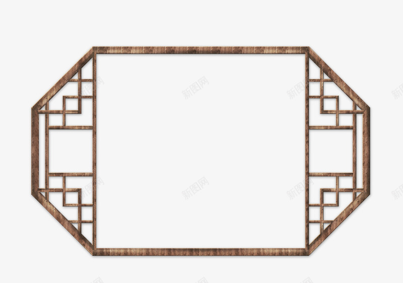 木质边框png免抠素材_新图网 https://ixintu.com 中国风 复古装饰 橱窗架