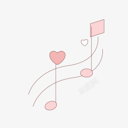 粉嫩系列爱心音乐标图标高清图片