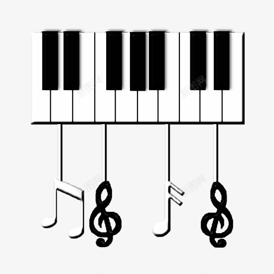 黑白钢琴键音符png免抠素材_新图网 https://ixintu.com 音乐 音符 高琴 黑白