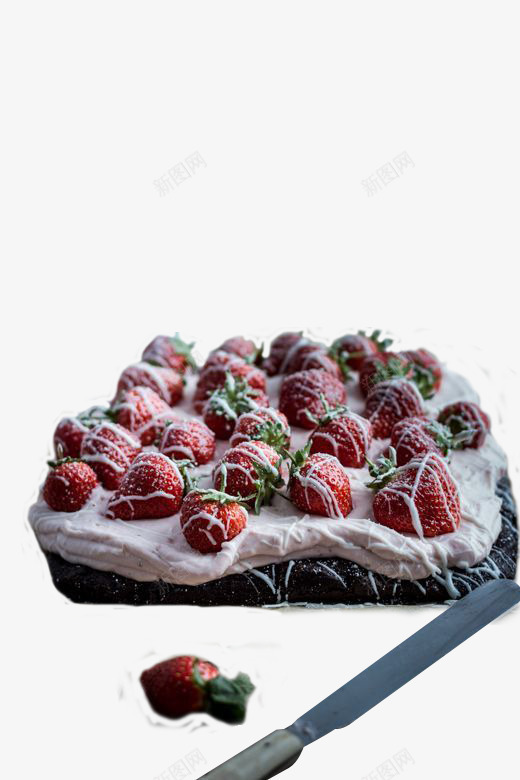 草莓裸蛋糕png免抠素材_新图网 https://ixintu.com 水果 红色 草莓 裸蛋糕