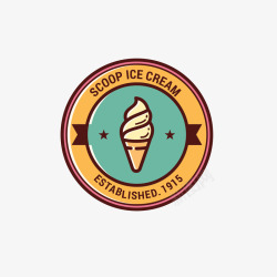 冰淇淋logo圆形夏日冰淇淋标识矢量图图标高清图片