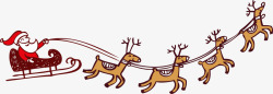 彩绘圣诞老人拉雪橇的小鹿矢量图高清图片