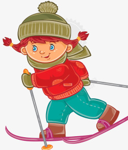寒假出游小孩子滑雪旅游片矢量图高清图片