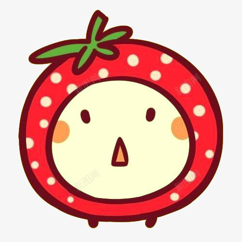 害羞的红草莓png免抠素材_新图网 https://ixintu.com 卡通 植物 水果