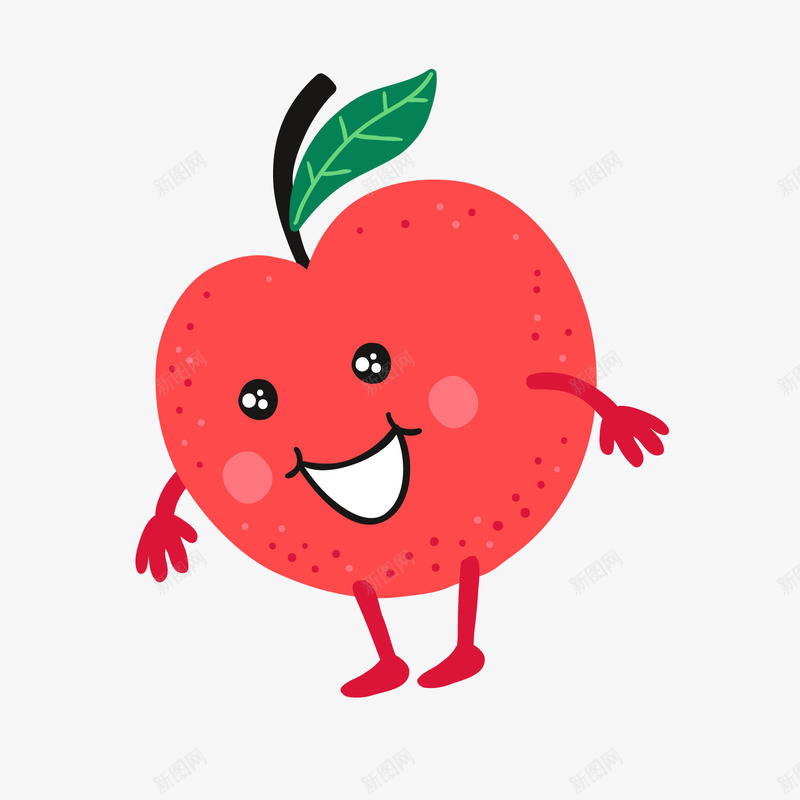 红色苹果可爱表情png免抠素材_新图网 https://ixintu.com 卡通水果 可爱表情 红色苹果 红苹果 背景装饰