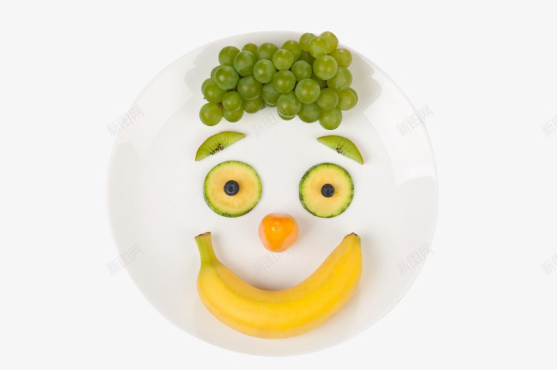 水果拼凑的笑脸png免抠素材_新图网 https://ixintu.com 圣女果 提子 香蕉 黄瓜