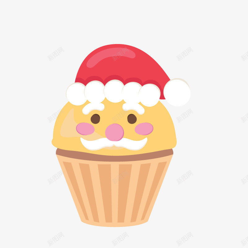 鸡蛋圣诞帽蛋糕png免抠素材_新图网 https://ixintu.com 杯装蛋糕 烘培蛋糕 生日素材 生日蛋糕 矢量蛋糕