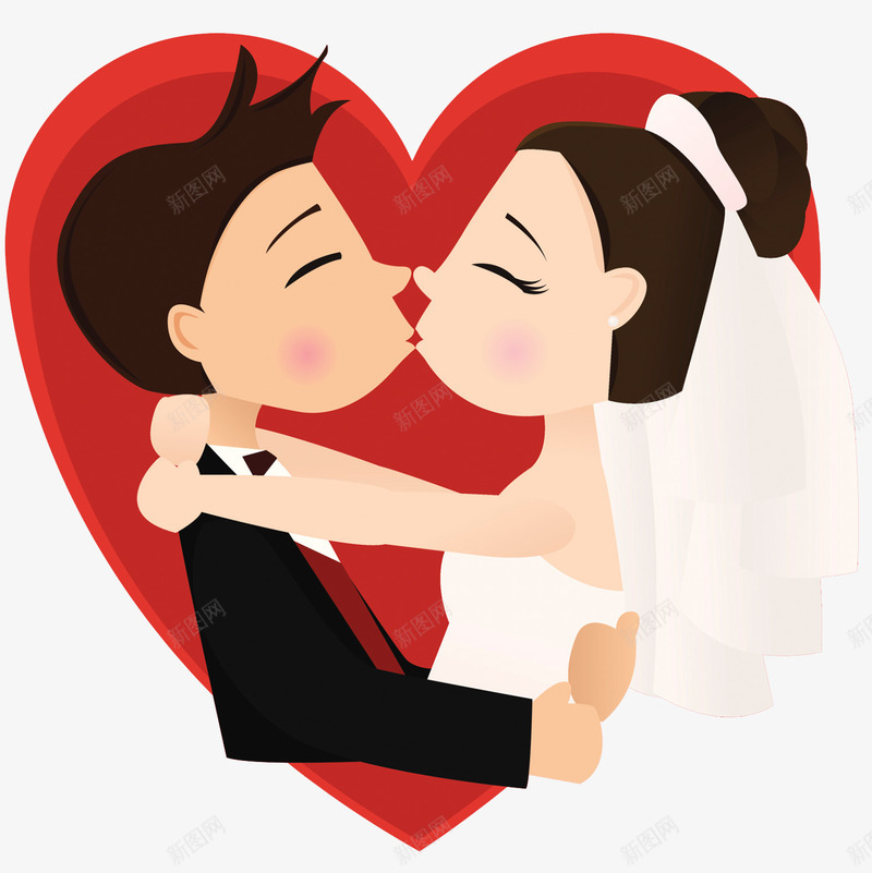 新婚夫妇插画png免抠素材_新图网 https://ixintu.com 夫妇 爱情 男女拥抱 结婚