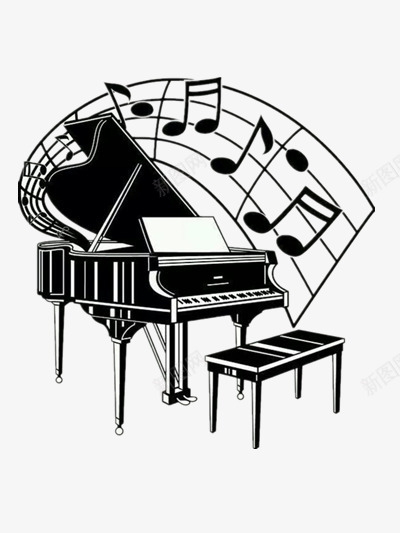 钢琴音符png免抠素材_新图网 https://ixintu.com 乐器 简约 钢琴 音乐