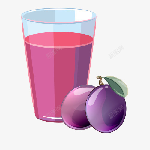 卡通蓝莓汁png免抠素材_新图网 https://ixintu.com 卡通 紫色 蓝莓汁 鲜榨果汁