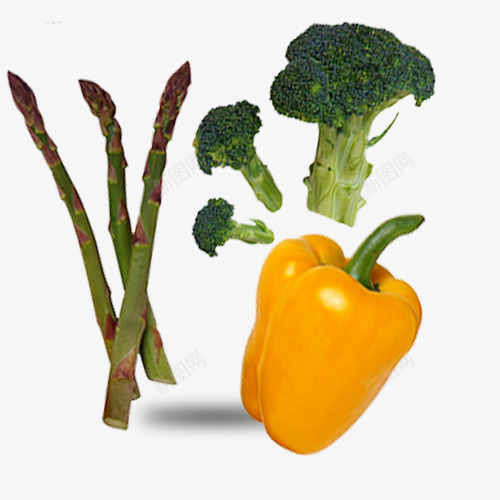 新鲜的绿色蔬菜png免抠素材_新图网 https://ixintu.com 大辣椒 新鲜绿色蔬菜 竹笋 花菜 营养蔬菜