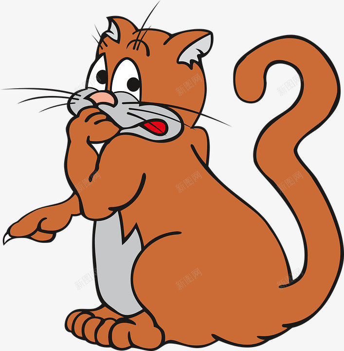 害怕的猫咪png免抠素材_新图网 https://ixintu.com 一只 卡通 害怕 尾巴 手绘 橘色 猫咪 表情 黑色